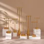 Jewelry - Gold-Tone Earring Stands with Shaped Gypsum Bases - WHISPERING WOODS