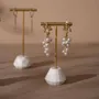 Jewelry - Gold T-Bar Earring Holder with Sculptural Gypsum Base - WHISPERING WOODS