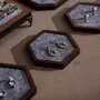 Jewelry - Gray Felt and Walnut Veneer Jewelry Display Set - WHISPERING WOODS