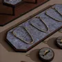 Jewelry - Gray Felt and Walnut Veneer Jewelry Display Set - WHISPERING WOODS