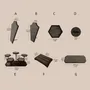 Jewelry - Gray Felt and Walnut Veneer Jewelry Display Set - WHISPERING WOODS
