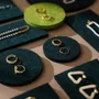 Jewelry - Two-Tone Green Felt Jewelry Display Set - WHISPERING WOODS