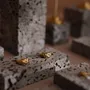 Jewelry - Natural Lava Stone and Brass Jewelry Display Set - WHISPERING WOODS