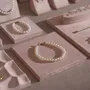 Jewelry - Soft Blush Pink Vegan Suede Jewelry Display Set with Necklace Rail - WHISPERING WOODS