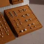 Jewelry - Terrace Sloped Jewelry Display Set in Caramel Vegan Suede - WHISPERING WOODS