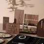 Jewelry - Walnut Veneer and Black Vegan Suede Jewelry Display Set - WHISPERING WOODS
