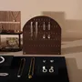 Jewelry - Walnut Veneer and Black Vegan Suede Jewelry Display Set - WHISPERING WOODS