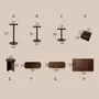 Jewelry - Walnut Veneer Jewelry Display Set with T-Bars - WHISPERING WOODS