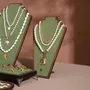 Jewelry - Walnut Veneer and Green Vegan Leather Jewelry Display Set - WHISPERING WOODS