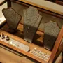 Jewelry - Walnut Veneer and Grey Felt Jewelry Display Set - WHISPERING WOODS