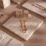 Jewelry - Yellow Travertine Jewelry Display Set with Brass T-Bar Stands - WHISPERING WOODS