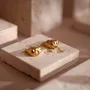 Jewelry - Yellow Travertine Jewelry Display Set with Brass T-Bar Stands - WHISPERING WOODS