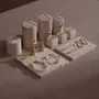 Jewelry - Yellow Travertine Jewelry Display Set with Brass Ring Cones - WHISPERING WOODS