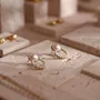 Jewelry - Yellow Travertine Jewelry Display Set with Brass T-Bar Stands - WHISPERING WOODS