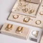 Jewelry - Yellow Travertine, Glass and Acrylic Jewelry Display Set - WHISPERING WOODS