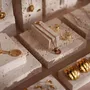 Jewelry - Yellow Travertine Jewelry Display Set with Gypsum Sculpture - WHISPERING WOODS