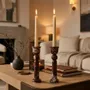 Christmas table settings - Rosso Levento red marble candle holder - SAGIT