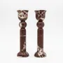 Christmas table settings - Rosso Levento red marble candle holder - SAGIT