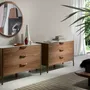 Chests of drawers - Walnut and fiberglass marble-effect dresser - ANGEL CERDÁ