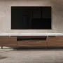 Sideboards - Fiberglass TV cabinet with marble and walnut effect - ANGEL CERDÁ