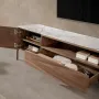 Sideboards - Fiberglass TV cabinet with marble and walnut effect - ANGEL CERDÁ