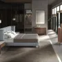 Night tables - Walnut and fiberglass bedside table with marble effect - ANGEL CERDÁ
