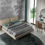 Night tables - Walnut and fiberglass bedside table with marble effect - ANGEL CERDÁ