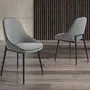 Chairs - Gray fabric Dining table chair with black piping - ANGEL CERDÁ