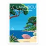 Poster - Art-Poster - Le Lavandou Plage de Pramousquier - Raphael Delerue - WALL EDITIONS