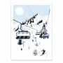 Poster - Art-Poster - Sur le télésiège - LPX Illustration - WALL EDITIONS