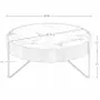 Coffee tables - Round coffee table in porcelain marble, walnut and black steel - ANGEL CERDÁ