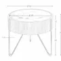 Tables basses - Table d'angle ronde en marbre porcelaine, noyer et acier noir - ANGEL CERDÁ