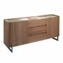 Sideboards - Walnut and dark metallised steel sideboard with porcelain marble top - ANGEL CERDÁ