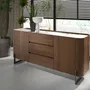 Sideboards - Walnut and dark metallised steel sideboard with porcelain marble top - ANGEL CERDÁ