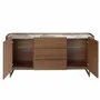 Sideboards - Walnut and dark metallised steel sideboard with porcelain marble top - ANGEL CERDÁ