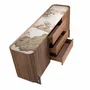 Sideboards - Walnut and dark metallised steel sideboard with porcelain marble top - ANGEL CERDÁ