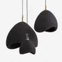 Hanging lights - Suspension Suna Noir 60 cm in textured resin - DESIGN TRIP