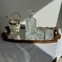 Trays - Art Deco oak mirrored tray with chrome handles - OFFICE OBJETS