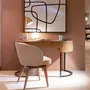 Chairs - ROUND ARMCHAIR UPHOLSTERED IN LIGHT STAINED OAK - SEKO - CRISAL DECORACIÓN