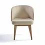 Chairs - ROUND ARMCHAIR UPHOLSTERED IN LIGHT STAINED OAK - SEKO - CRISAL DECORACIÓN