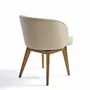 Chairs - ROUND ARMCHAIR UPHOLSTERED IN LIGHT STAINED OAK - SEKO - CRISAL DECORACIÓN