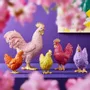 Decorative objects - Rooster with glitter, pink - WERNER VOSS