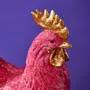 Decorative objects - Rooster with glitter, pink - WERNER VOSS