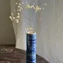 Vases - Vintage soliflora vase in blue and white Portuguese earthenware with d - OFFICE OBJETS