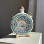 Vases - Gourde plate vintage en faïence de Modra blanche peinte à la main - OFFICE OBJETS
