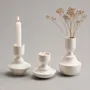 Pottery - Set de 3 Mini Vases & Candle Holders in white porcelain - Mini 0.Set - CALLIGRAMME