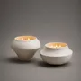 Other Christmas decorations - Set of 2 candles in iconic Calligramme porcelain holders - Mini P-Bg.Set - CALLIGRAMME