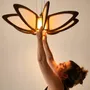 Plafonniers - Lotus — Suspension en bois et soie - OMALIGHT