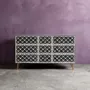 Commodes - Pixel Lattice Inlay Nine-Drawer Dresser - HOUSE OF JAIPUR