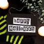Panels - Black and White Happy Halloween Hanging Sign - SOMETHING DIFFERENT WHOLESALE EUROPE BV